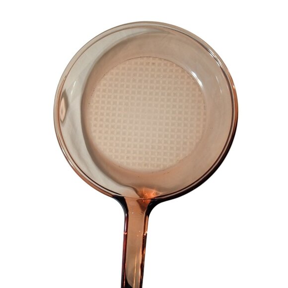 Corning Vision Ware Amber Glass Skillets Waffle Bottom Fry Pans 10 in 7 in retro - Picture 9 of 15